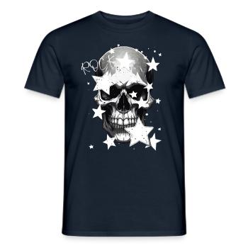 Rock skull design - Men's T-Shirt - navy - Front - AI Model Male 178 light (178cm)