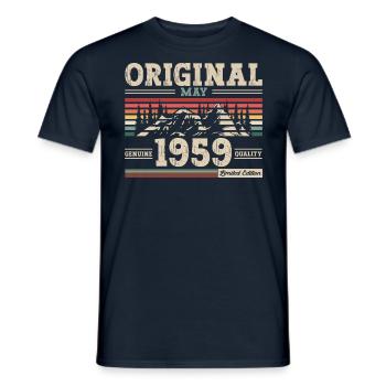 Original Mai 1959 Jahrgang 1959 Geburtstag 1959 - Männer T-Shirt - Navy - Vorne - AI Model Male 178 light (178cm)
