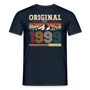 Original 1999 Vintage 1999 25th Birthday 1999 - Men's T-Shirt - navy - Front - AI Model Male 178 light (178cm)