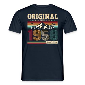 Original Mai 1958 Millésime 1958 Anniversaire 1958 - T-shirt homme - marine - Devant - AI Model Male 178 light (178cm)