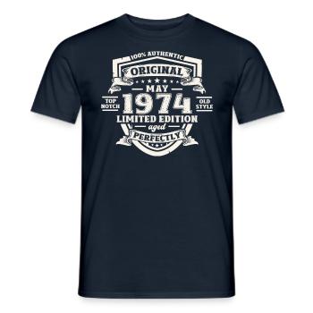 Original 1974 Vintage 1974 50th Birthday 1974 - Men's T-Shirt - navy - Front - AI Model Male 178 light (178cm)