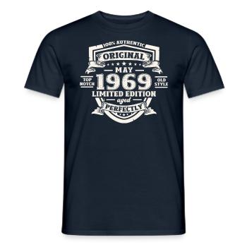 Original 1969 Vintage 1969 55th Birthday 1969 - Men's T-Shirt - navy - Front - AI Model Male 178 light (178cm)