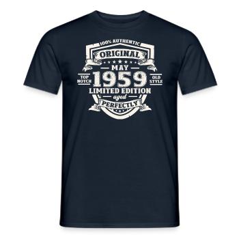 Original 1959 Jahrgang 1959 65. Geburtstag 1959 - Männer T-Shirt - Navy - Vorne - AI Model Male 178 light (178cm)