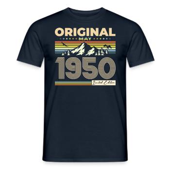 Légende Mai 1950 Millésime 1950 Anniversaire 1950 - T-shirt homme - marine - Devant - AI Model Male 178 light (178cm)
