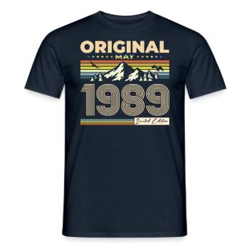 Original 1989 Jahrgang 1989 35. Geburtstag 1989 - Männer T-Shirt - Navy - Vorne - AI Model Male 178 light (178cm)