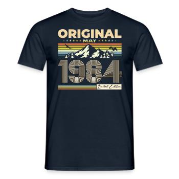Original 1984 Vintage 1984 40th Birthday 1984 - Men's T-Shirt - navy - Front - AI Model Male 178 light (178cm)