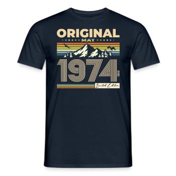 Original Mai 1974 Millésime 1974 Anniversaire 1974 - T-shirt homme - marine - Devant - AI Model Male 178 light (178cm)