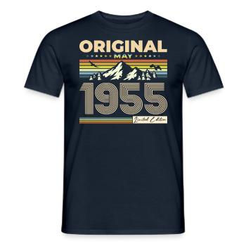 Original Mai 1955 Jahrgang 1955 Geburtstag 1955 - Männer T-Shirt - Navy - Vorne - AI Model Male 178 light (178cm)