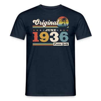 Juni 1936 Jahrgang 1936 Geburtstag 1936 Original - Männer T-Shirt - Navy - Vorne - AI Model Male 178 light (178cm)