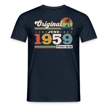 Original Juin 1959 Millésime 1959 Anniversaire 1959 - T-shirt homme - marine - Devant - AI Model Male 178 light (178cm)