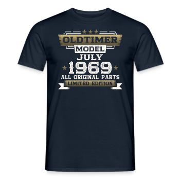 Oldtimer Juli 1969 Jahrgang 1969 55. Geburtstag 69 - Männer T-Shirt - Navy - Vorne - AI Model Male 178 light (178cm)