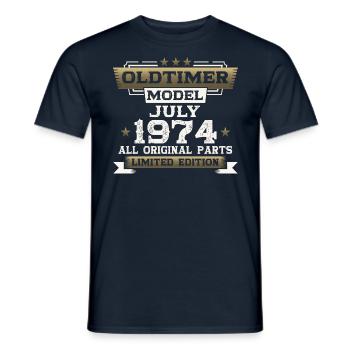 Vintage July 1974 Vintage 1974 50th Birthday 74 - Men's T-Shirt - navy - Front - AI Model Male 178 light (178cm)
