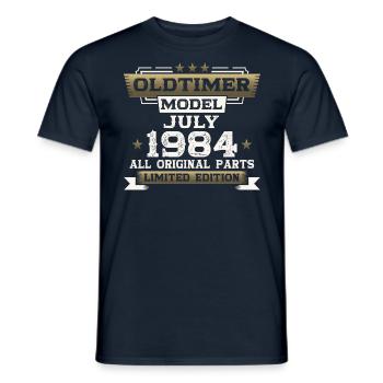 Millésime Juillet 1984 Cru 1984 40ème Anniversaire 84 - T-shirt homme - marine - Devant - AI Model Male 178 light (178cm)