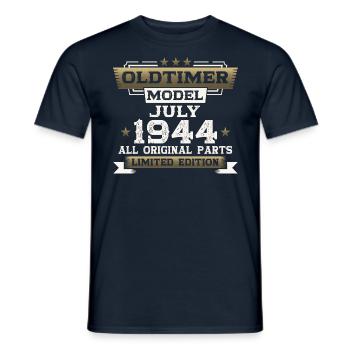 Millésime Juillet 1944 Millésime 1944 80ème Anniversaire 44 - T-shirt homme - marine - Devant - AI Model Male 178 light (178cm)