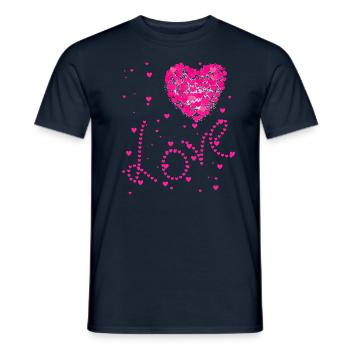 Liebe, love, Herzen,pink, herz - Männer T-Shirt - Navy - Vorne - AI Model Male 178 light (178cm)