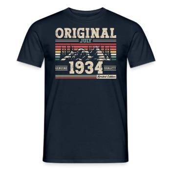 90th Birthday Original July 1934 Born 1934 - Men's T-Shirt - navy - Front - AI Model Male 178 light (178cm)