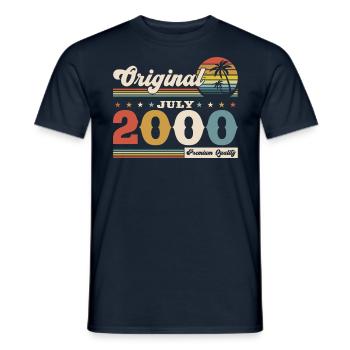 24th Birthday Original July 2000 Vintage 2000 - Men's T-Shirt - navy - Front - AI Model Male 178 light (178cm)
