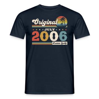 18ème anniversaire Original Juillet 2006 Millésime 2006 - T-shirt homme - marine - Devant - AI Model Male 178 light (178cm)