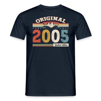 20th Birthday Year 2005 Vintage 2005 Original - Men's T-Shirt - navy - Front - AI Model Male 178 light (178cm)