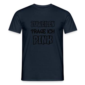Parfois, je porte du rose en disant couleur rose - T-shirt homme - marine - Devant - AI Model Male 178 light (178cm)