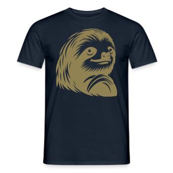 Reverent Sloth Face Portrait Silhouette - Men's T-Shirt - navy - Front - AI Model Male 178 light (178cm)
