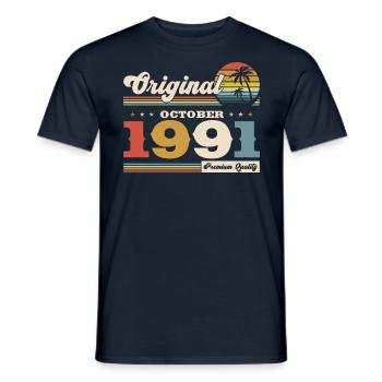 33rd Birthday Legend October 1991 Volume 91 - Men's T-Shirt - navy - Front - AI Model Male 178 light (178cm)