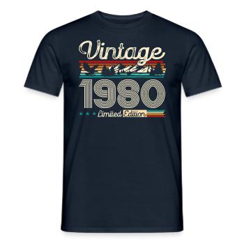 44ème anniversaire Légende Vintage 1980 Années 80 - T-shirt homme - marine - Devant - AI Model Male 178 light (178cm)