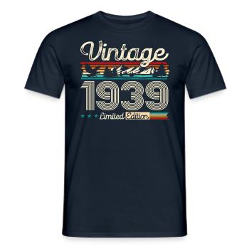 85th Birthday Original Vintage 1939 Vintage 39 - Men's T-Shirt - navy - Front - AI Model Male 178 light (178cm)