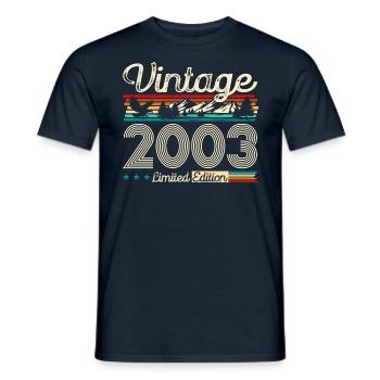 21. Geburtstag Original Legende Jahrgang 2003 - Männer T-Shirt - Navy - Vorne - AI Model Male 178 light (178cm)