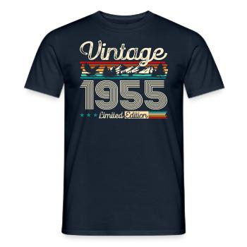 70ème Anniversaire Original Vintage 1955 Vintage 55 - T-shirt homme - marine - Devant - AI Model Male 178 light (178cm)