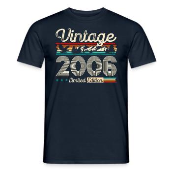 18th Birthday Original Vintage 2006 Vintage 06 - Men's T-Shirt - navy - Front - AI Model Male 178 light (178cm)