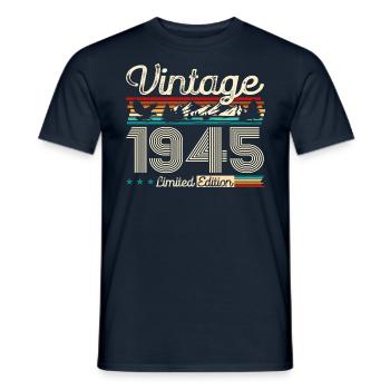 80ème Anniversaire Légende Millésime 1945 Vintage 45 - T-shirt homme - marine - Devant - AI Model Male 178 light (178cm)