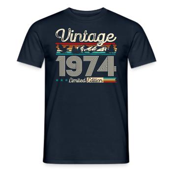 50ème Anniversaire Légende Millésime 1974 Millésime 1974 - T-shirt homme - marine - Devant - AI Model Male 178 light (178cm)