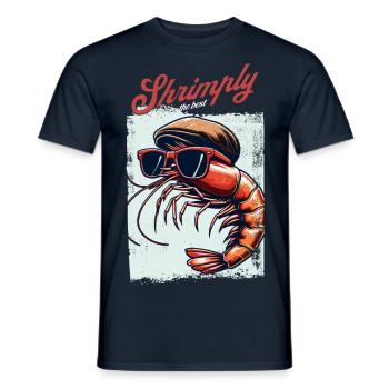 Crevettes, le meilleur jeu de mots - T-shirt homme - marine - Devant - AI Model Male 178 light (178cm)