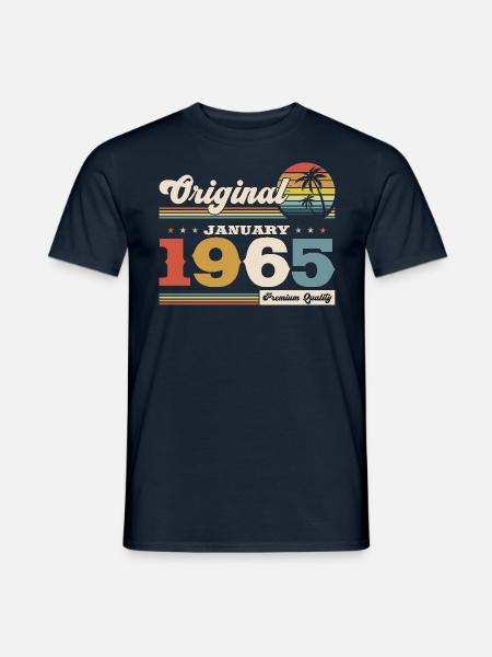 60. Geburtstag Original Januar 1965 Jahrgang 65 - Mænd T-shirt - marineblå