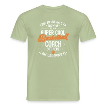Nie geträumter Absout Super Cooler Basketballtrainer - Männer T-Shirt - Sage - Vorne - AI Model Male 178 light (178cm)