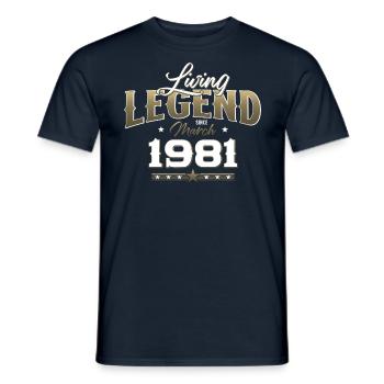 44ème anniversaire cadeau mari Original mars 1981 - T-shirt homme - marine - Devant - AI Model Male 178 light (178cm)