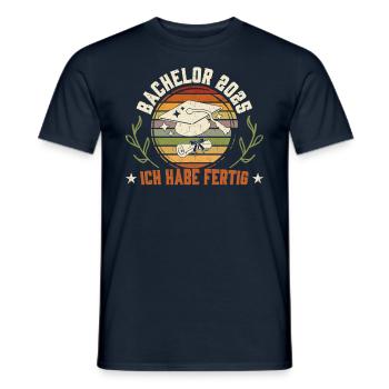 BACHELOR 2025 J’ai terminé Funny Bachelor - T-shirt homme - marine - Devant - AI Model Male 178 light (178cm)