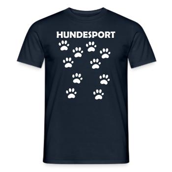 Hundesport Hunde Pfoten - Männer T-Shirt - Navy - Vorne - AI Model Male 178 light (178cm)
