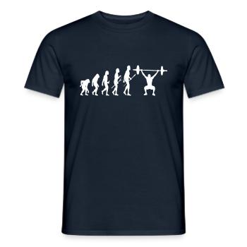 Evolution Fitness Poids Soulever - T-shirt homme - marine - Devant - AI Model Male 178 light (178cm)