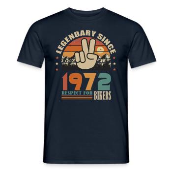 Motorcycle birthday born in 1972 biker 51 years old - Men's T-Shirt - navy - Front - AI Model Male 178 light (178cm)