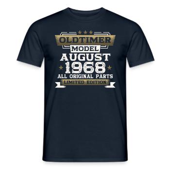 55th Birthday Man Oldtimer August Vintage 1968 - Men's T-Shirt - navy - Front - AI Model Male 178 light (178cm)