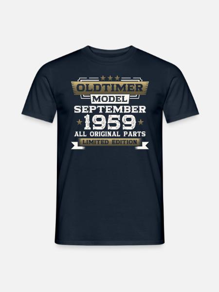 64. Geburtstag Oldtimer September Jahrgang 1959 - Männer T-Shirt - Navy