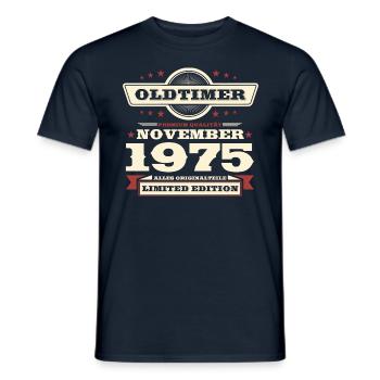 48th Birthday Vintage November Vintage 1975 - Men's T-Shirt - navy - Front - AI Model Male 178 light (178cm)