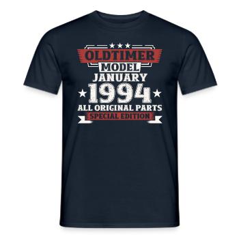 30th Birthday Classic Car January Vintage 1994 - Men's T-Shirt - navy - Front - AI Model Male 178 light (178cm)