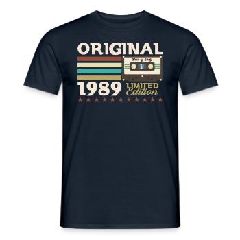 33rd Birthday Cassette July 1991 Vintage 1991 - Men's T-Shirt - navy - Front - AI Model Male 178 light (178cm)
