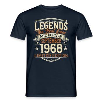 Septembre 1968 Anniversaire de naissance - T-shirt homme - marine - Devant - AI Model Male 178 light (178cm)