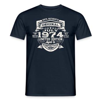 49th Birthday Man Original July Vintage 1974 - Men's T-Shirt - navy - Front - AI Model Male 178 light (178cm)