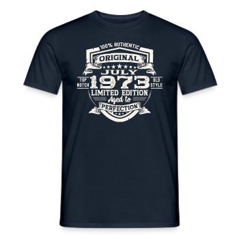 50th Birthday Man Original July Vintage 1973 - Men's T-Shirt - navy - Front - AI Model Male 178 light (178cm)