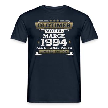 30th Birthday Classic Car March Vintage 1994 - Men's T-Shirt - navy - Front - AI Model Male 178 light (178cm)